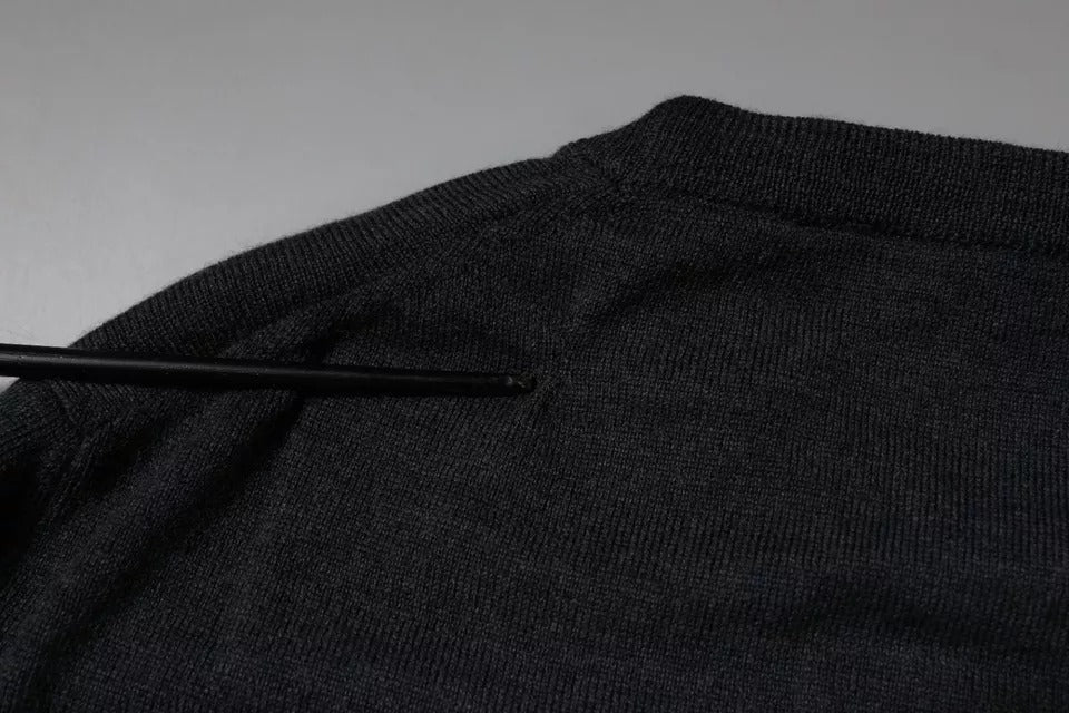 Dark Gray DG Logo Crew Neck Pullover Sweater - ventzia