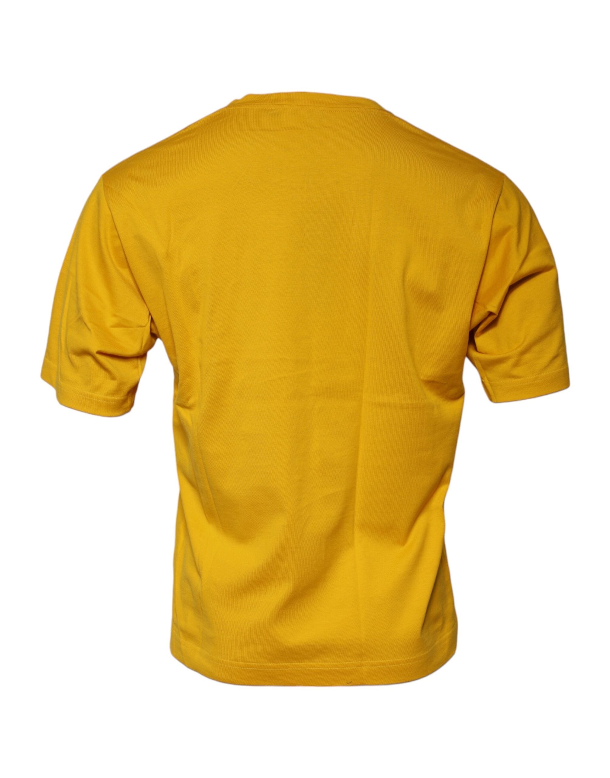 Dark Yellow Logo Crew Neck Short Sleeves T-shirt - ventzia