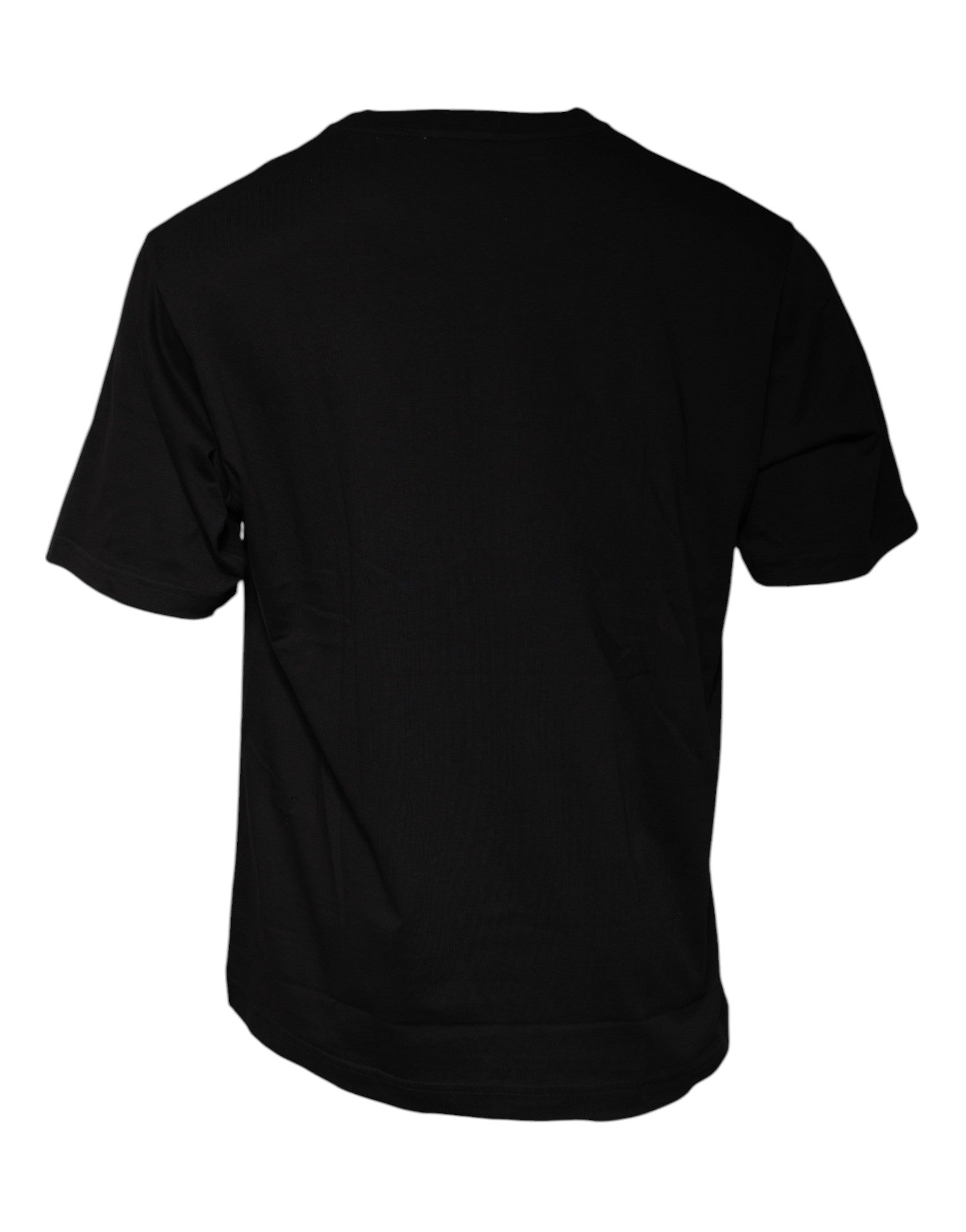 Black Logo Print Cotton Short Sleeve T-shirt - ventzia