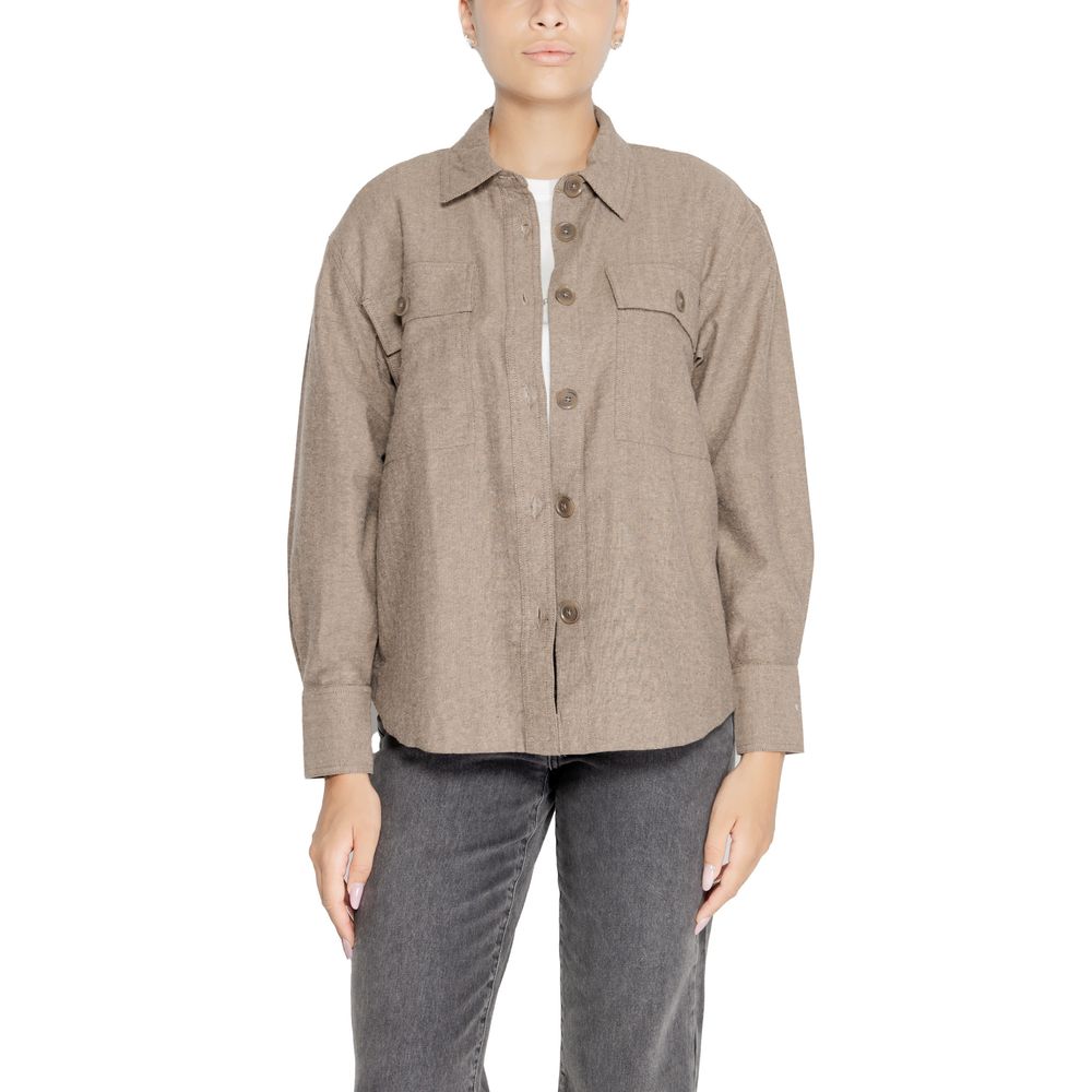 Beige Recycled Cotton Shirt - ventzia