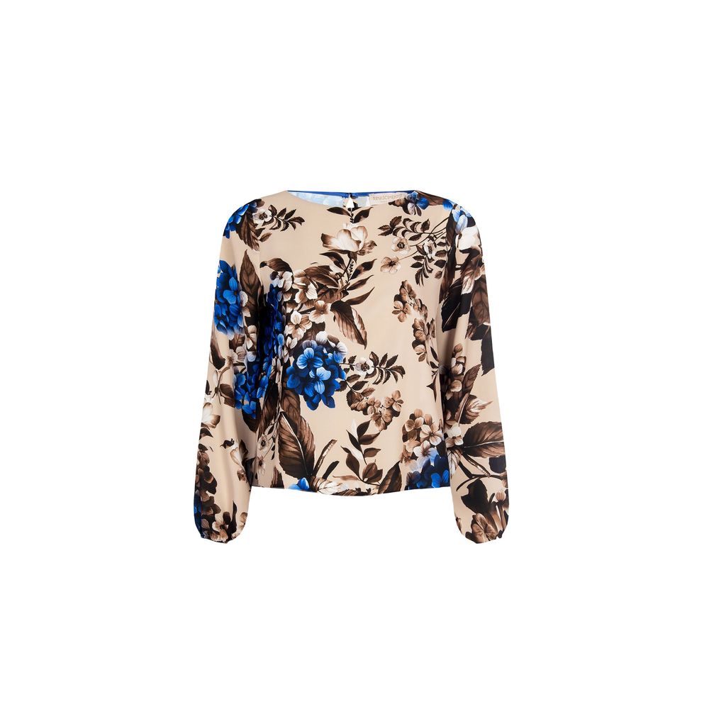 Blue Polyester Blouse - ventzia