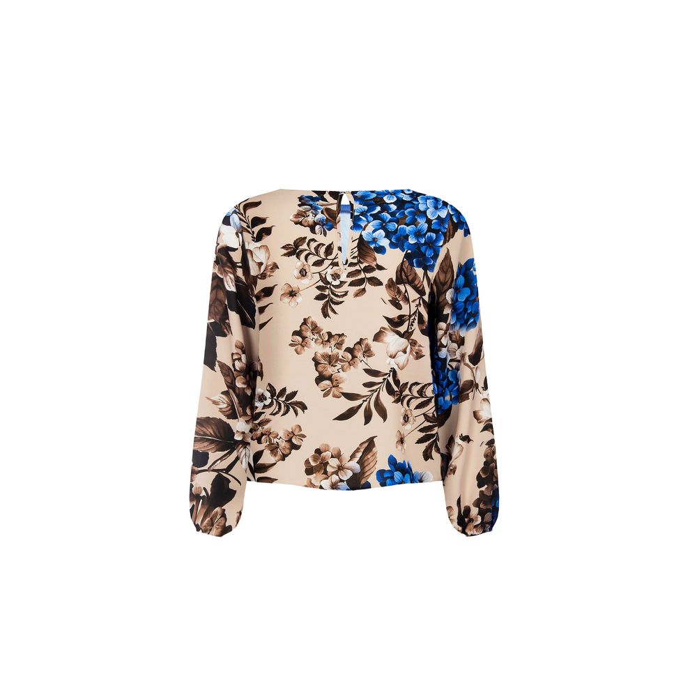 Blue Polyester Blouse - ventzia