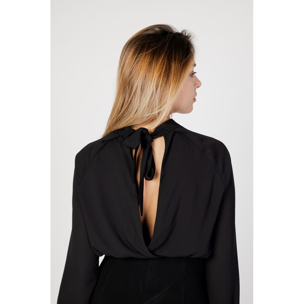 Black Polyester Blouse - ventzia