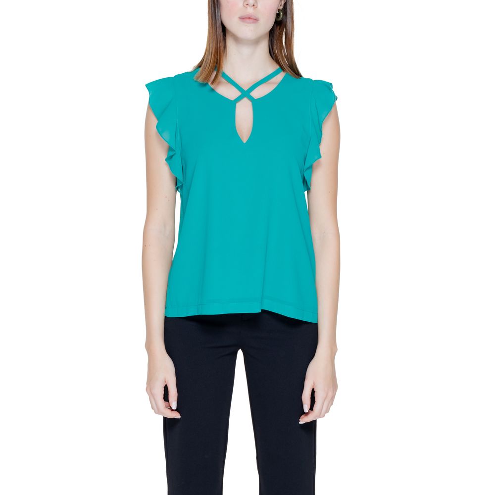 Green Polyester Blouse - ventzia