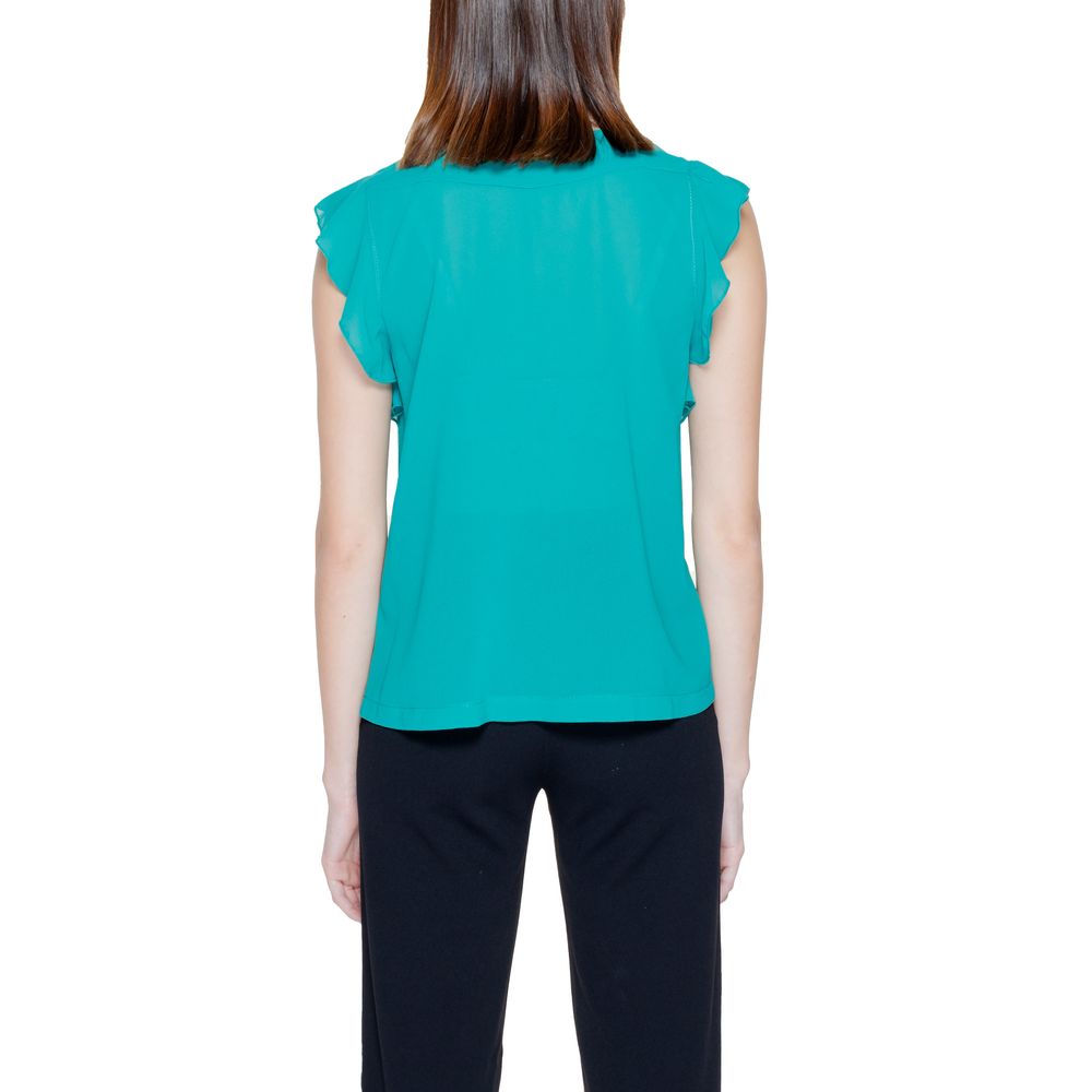 Green Polyester Blouse - ventzia