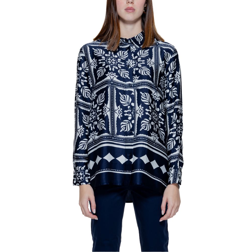 Blue Viscose Blouse - ventzia
