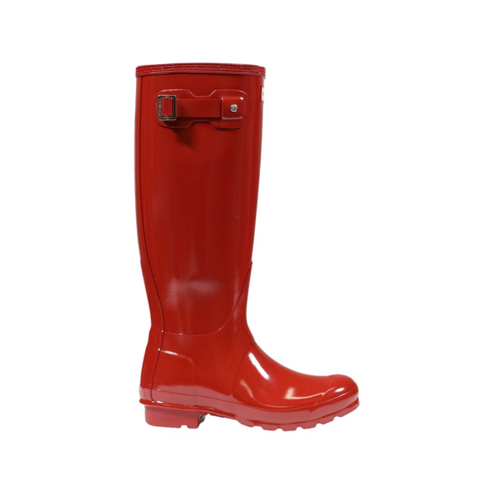 Red Recycled Polyester Ankle Boots - ventzia