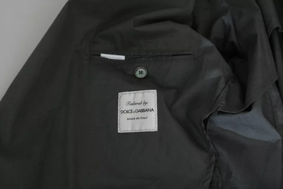 Gray Cotton Single Breasted Formal Blazer - ventzia