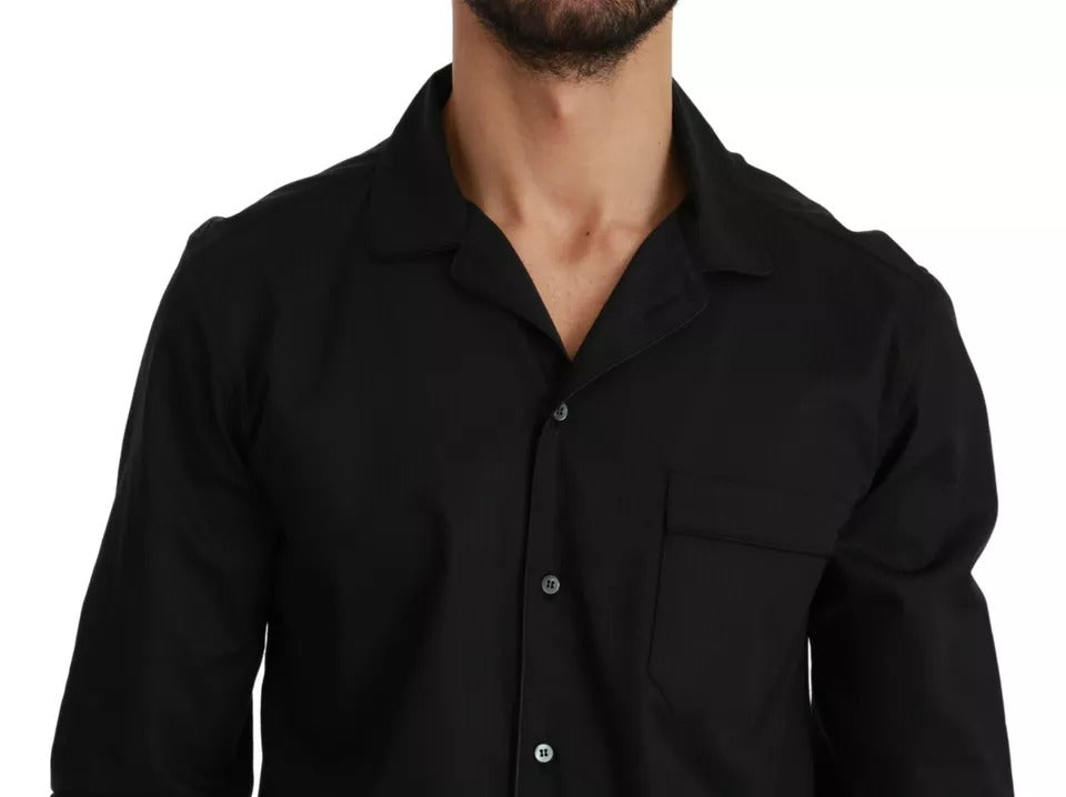 Blue Cotton Striped Pajama Lounge Shirt - ventzia