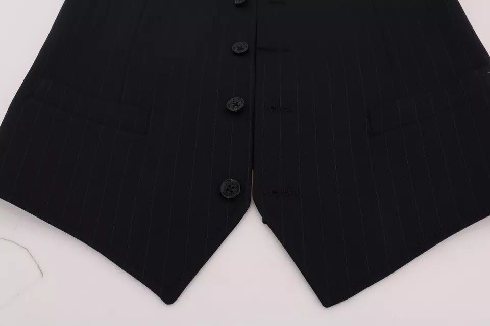 Blue Waistcoat Wool Stretch STAFF Vest - ventzia
