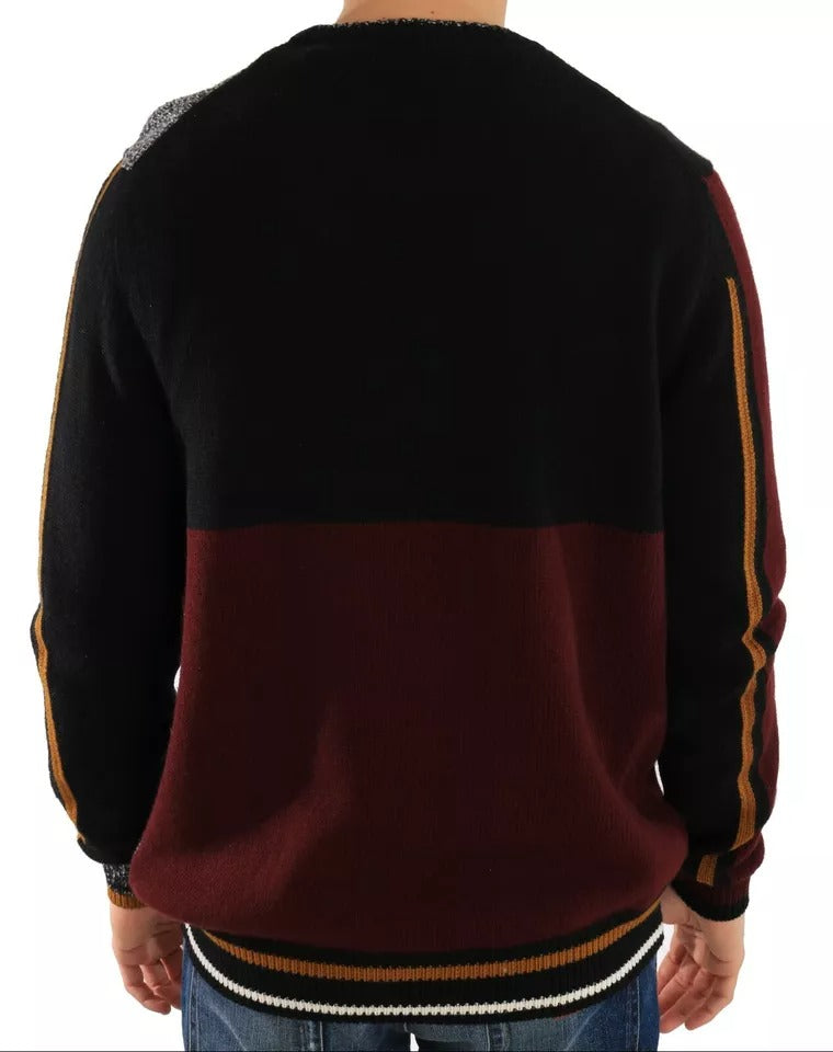 Multicolor KING Knight Monkey Knitted Cashmere Wool Sweater - ventzia
