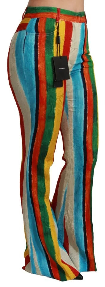 Multicolor Flared Riga Pittorica Pants - ventzia