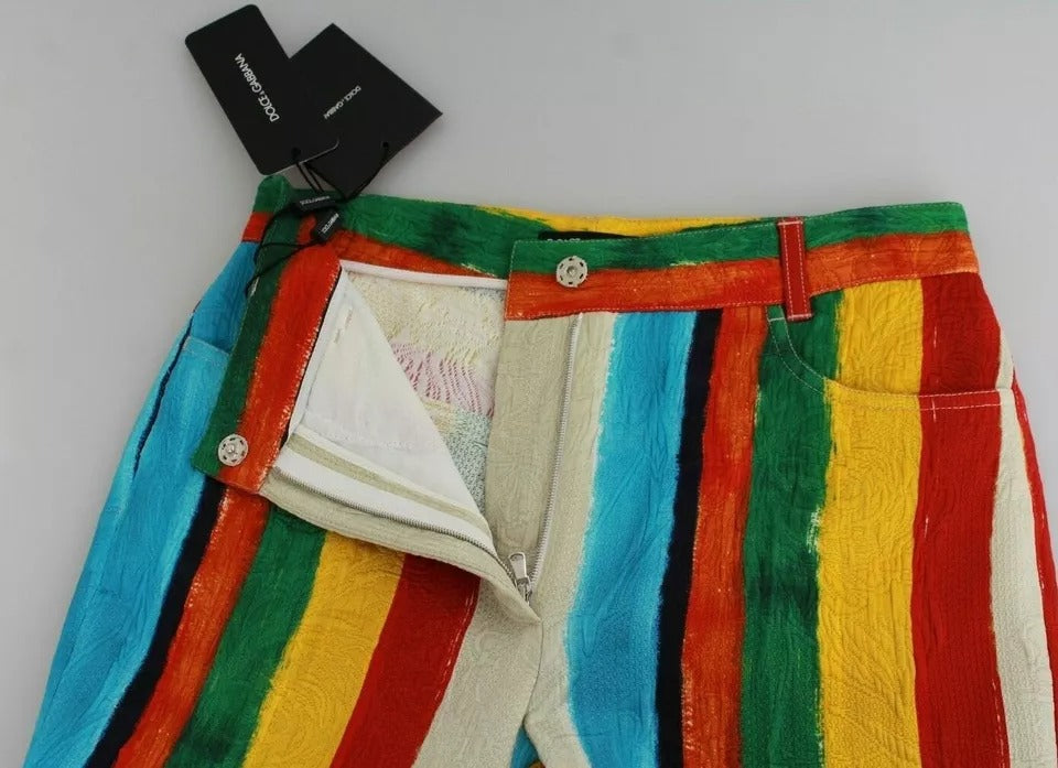 Multicolor Flared Riga Pittorica Pants - ventzia