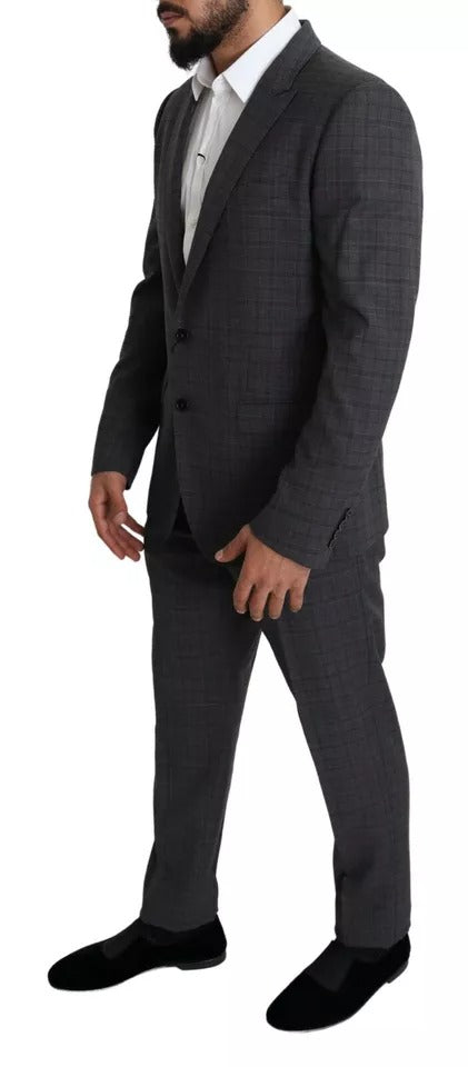 Gray Wool Men Formal 2 Piece MARTINI Suit - ventzia