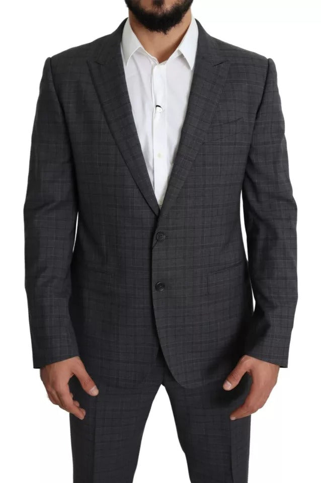 Gray Wool Men Formal 2 Piece MARTINI Suit - ventzia