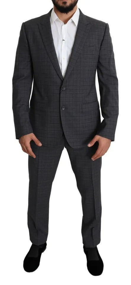 Gray Wool Men Formal 2 Piece MARTINI Suit - ventzia