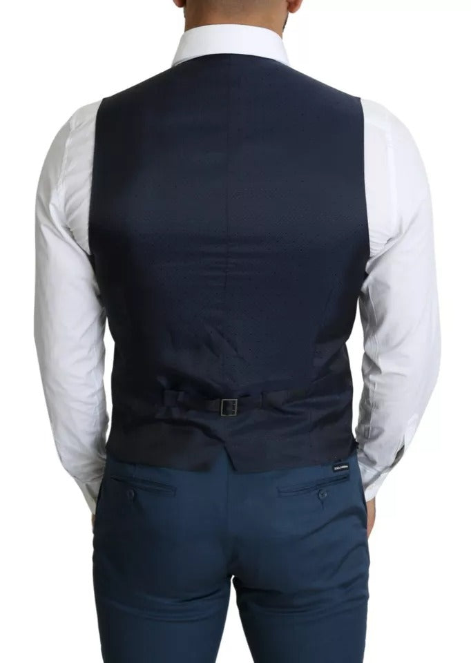 Navy Blue Men Formal Dress Waistcoat Vest - ventzia