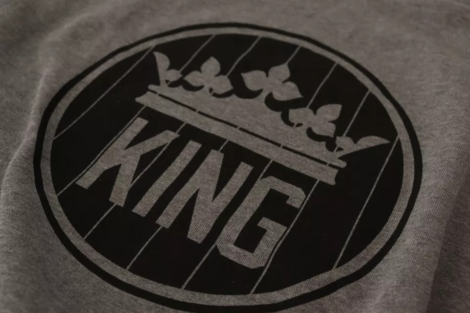 Gray Crown King Cotton Pullover Sweater - ventzia