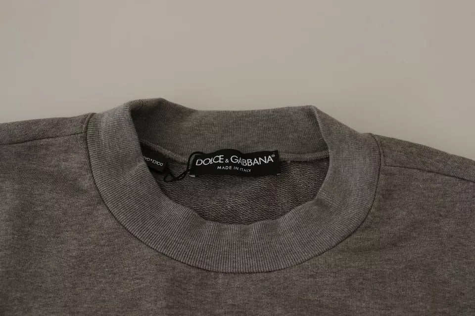 Gray Crown King Cotton Pullover Sweater - ventzia
