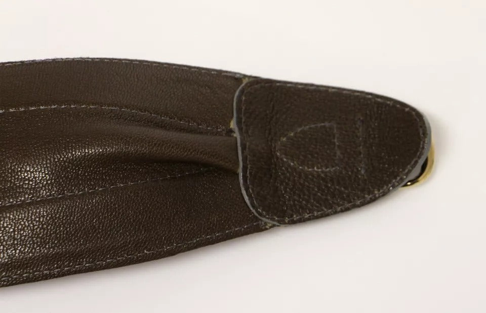 Brown D&G Leather Linnen Logo Belt - ventzia