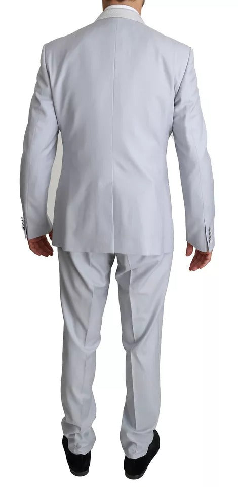 Light Blue SICILIA Wool 3 Piece Suit - ventzia