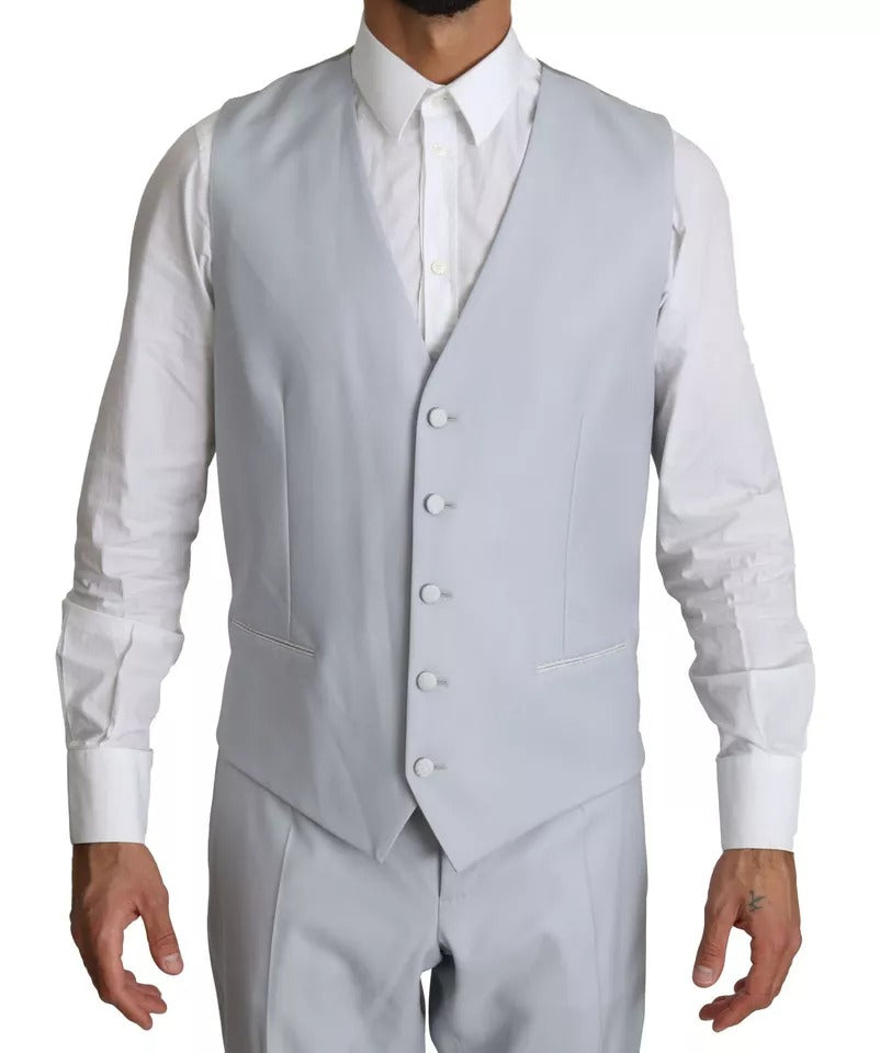 Light Blue SICILIA Wool 3 Piece Suit - ventzia