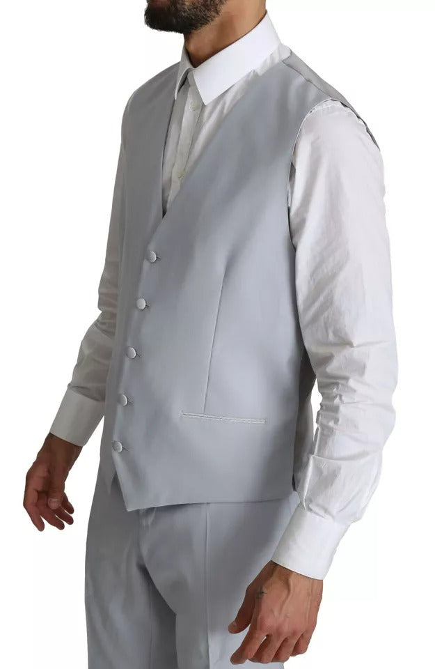 Light Blue SICILIA Wool 3 Piece Suit - ventzia