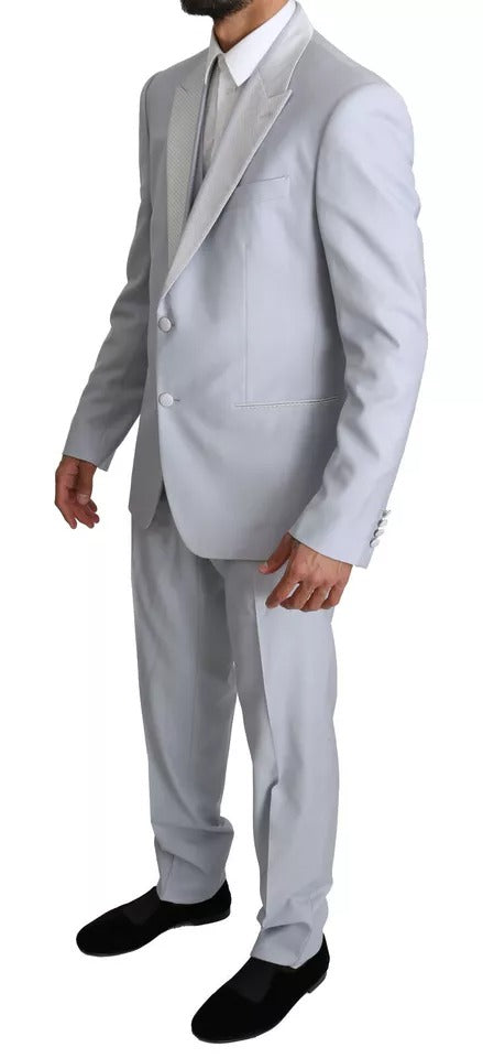 Light Blue SICILIA Wool 3 Piece Suit - ventzia