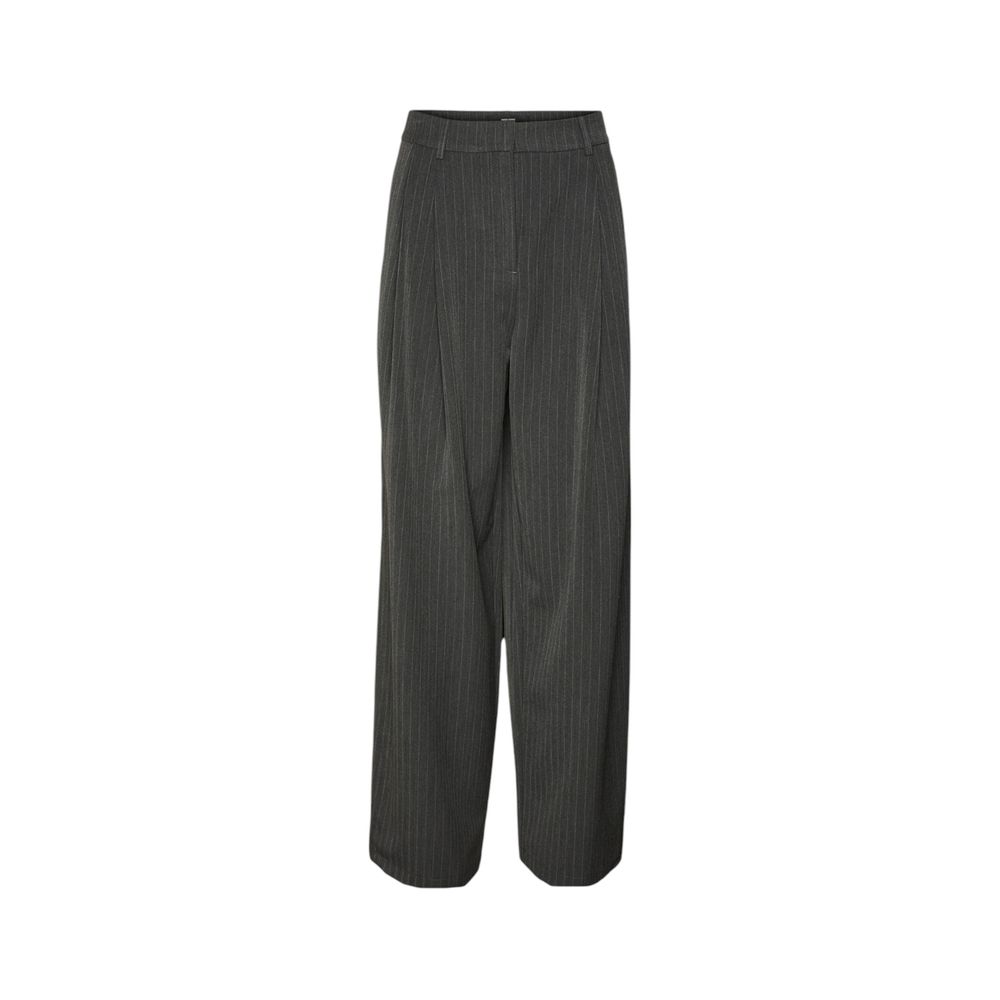 Gray Polyester Casual Pants