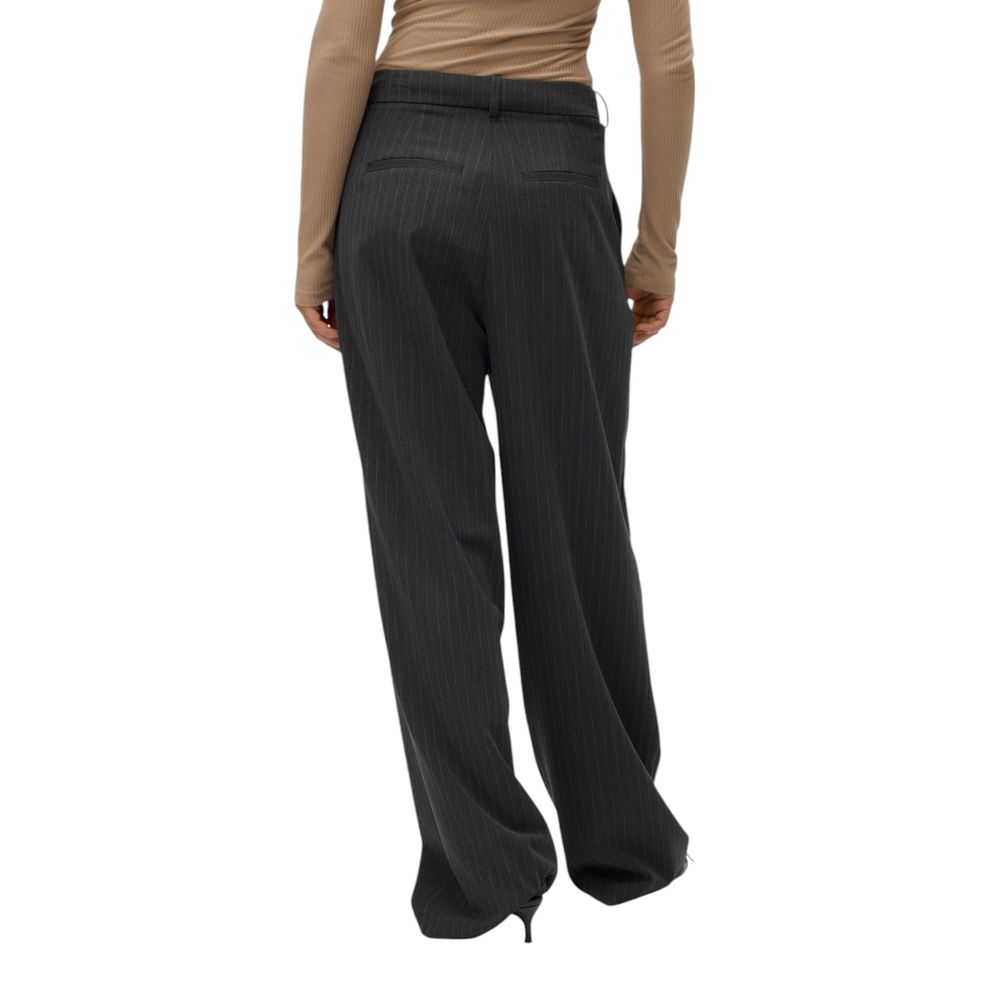 Gray Polyester Casual Pants - ventzia