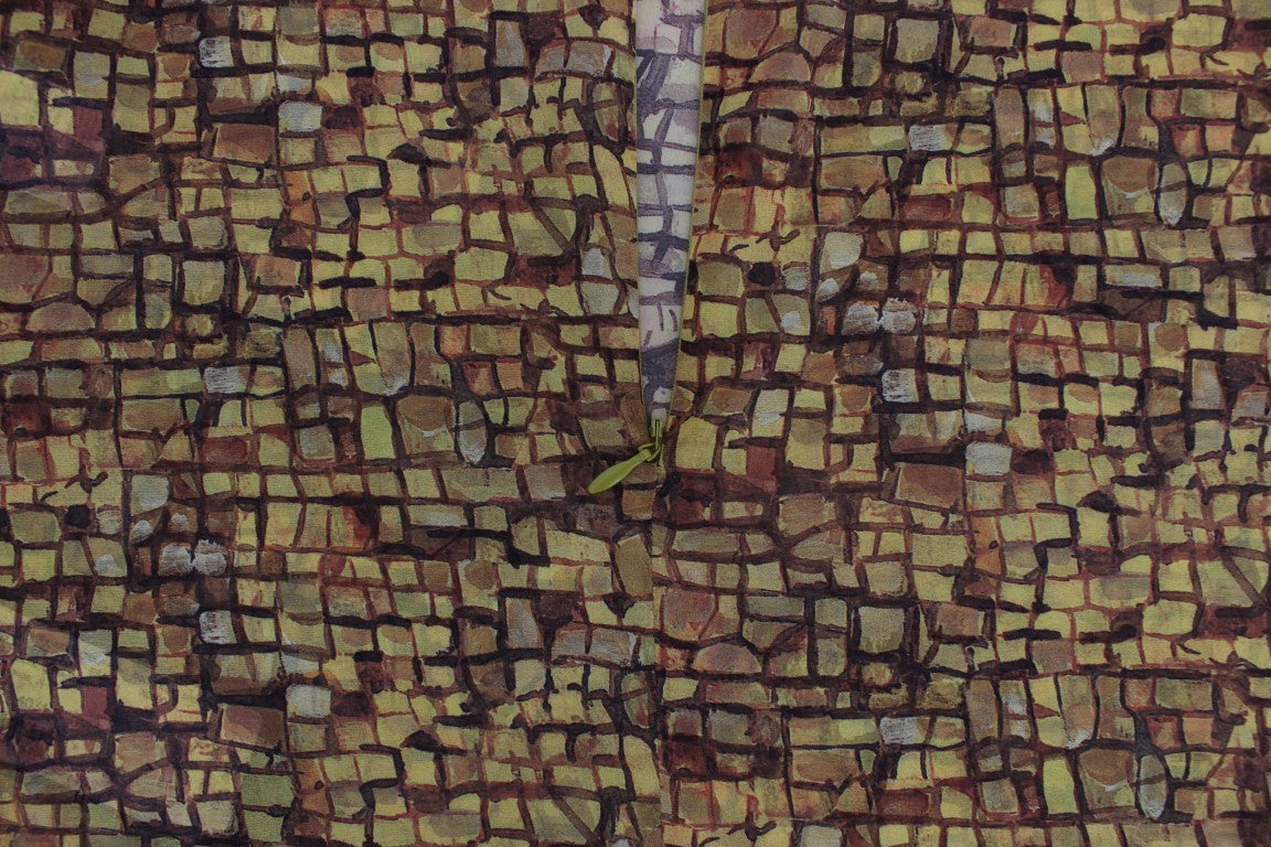 Sicilian Mosaic Print Silk Blouse - ventzia
