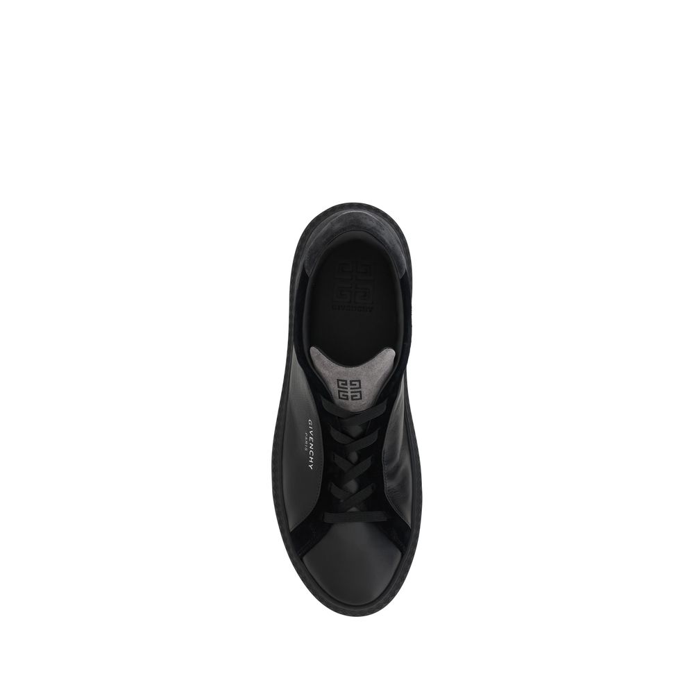 Black Leather G Set Sneakers - ventzia