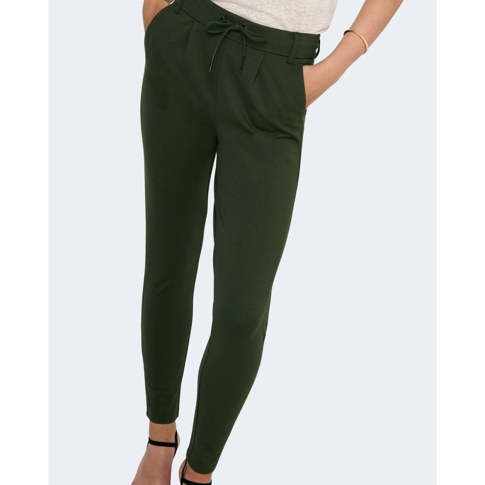 Green Viscose Casual Pants - ventzia