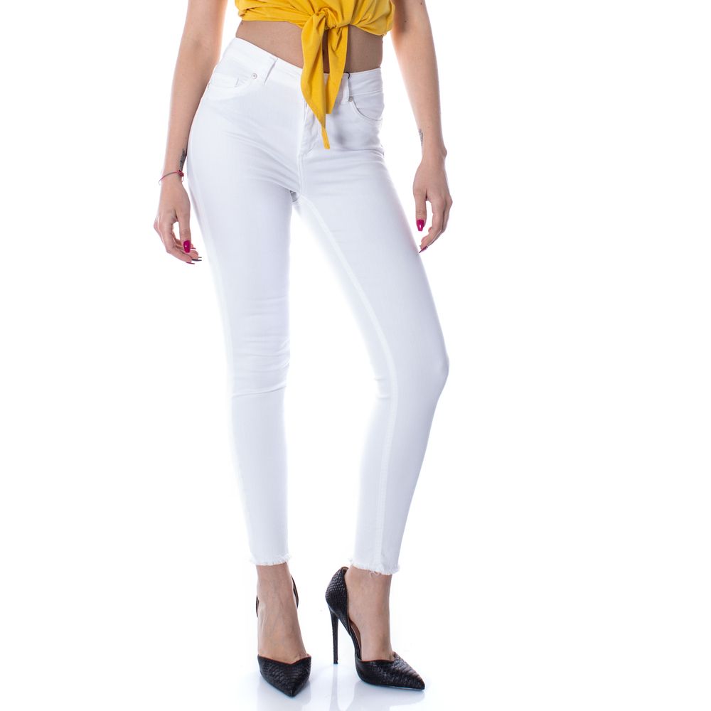 White Cotton Skinny Jean - ventzia