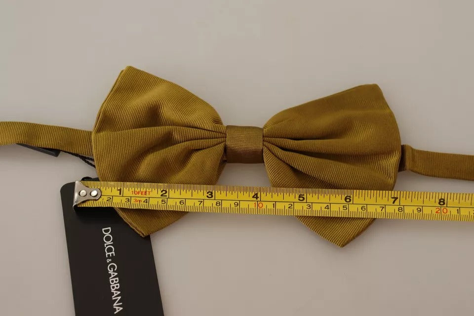Yellow Mustard 100% Silk Butterfly Bow Tie Men - ventzia