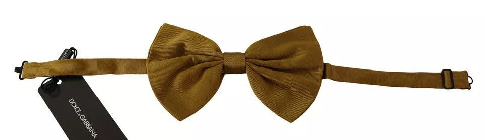 Yellow Mustard 100% Silk Butterfly Bow Tie Men - ventzia