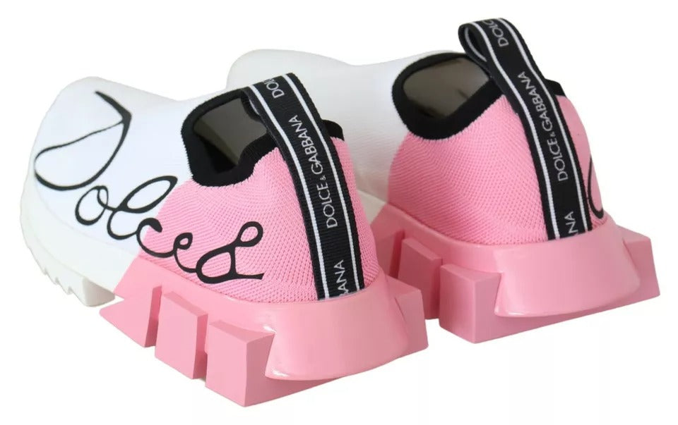 Pink White Logo Sorrento Sneakers Shoes - ventzia