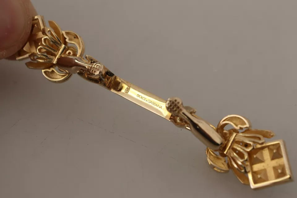 Gold Plated 925 Sterling Silver Crystal Collar Stop Brooch - ventzia
