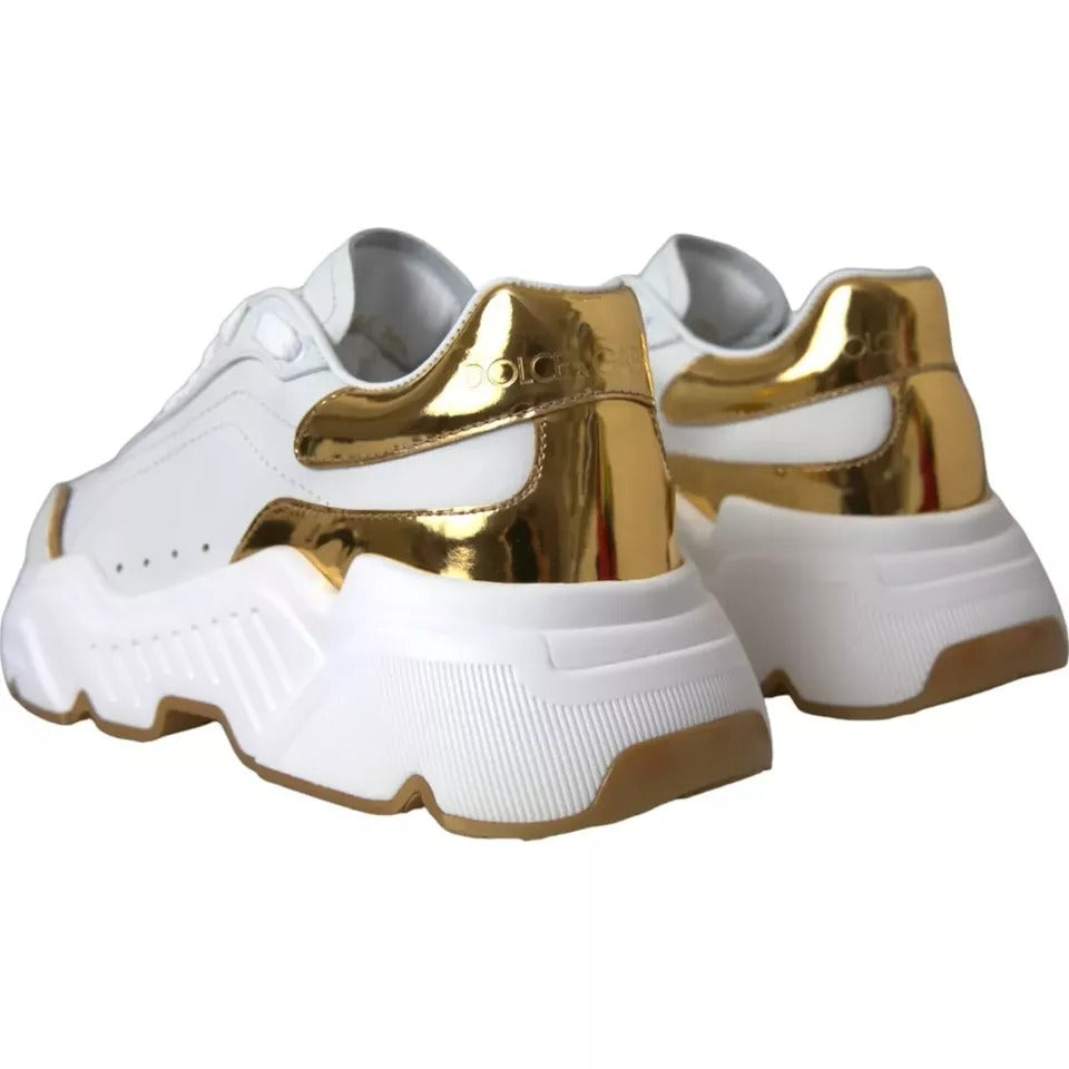 White Gold DAYMASTER Leather Sneakers Men Shoes - ventzia