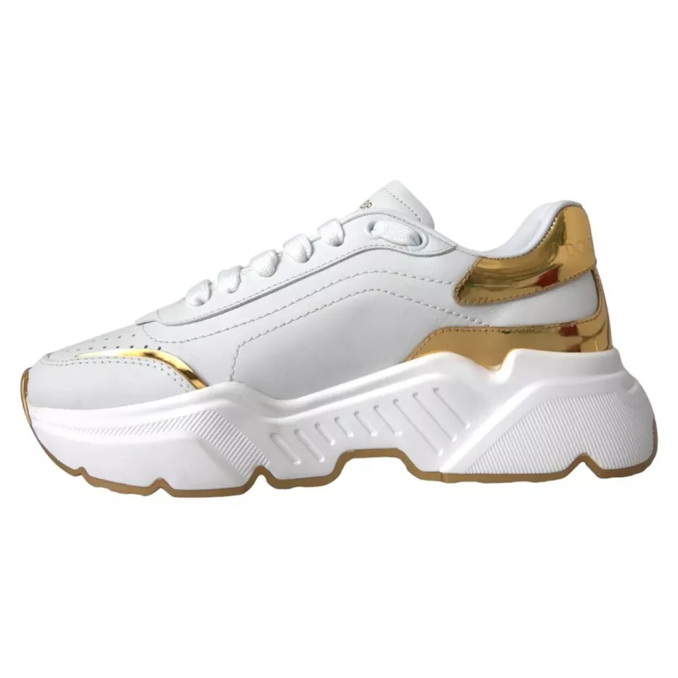 White Gold DAYMASTER Leather Sneakers Men Shoes - ventzia