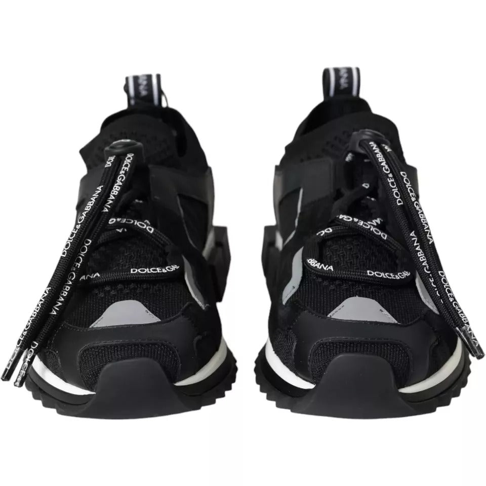 Black White Logo Sorrento Mens Sneakers Shoes - ventzia
