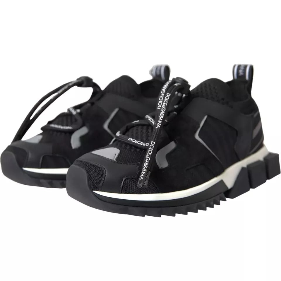 Black White Logo Sorrento Mens Sneakers Shoes - ventzia