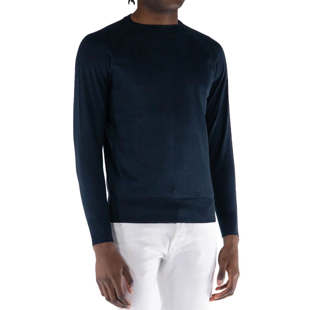Blue Cotton Sweater - ventzia