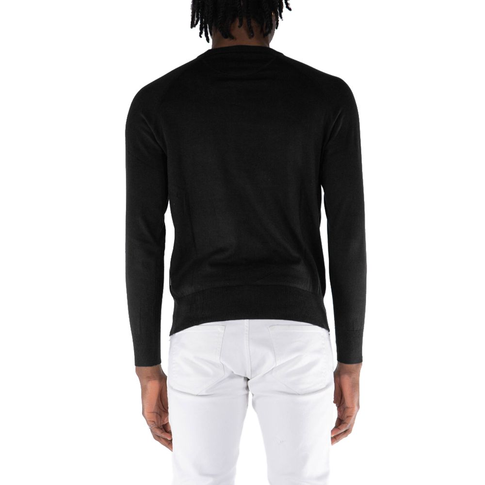 Black Cotton Sweater - ventzia