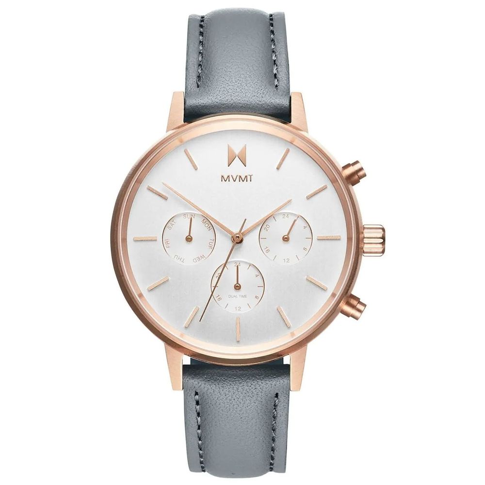 Gray Leather Dress Watch - ventzia