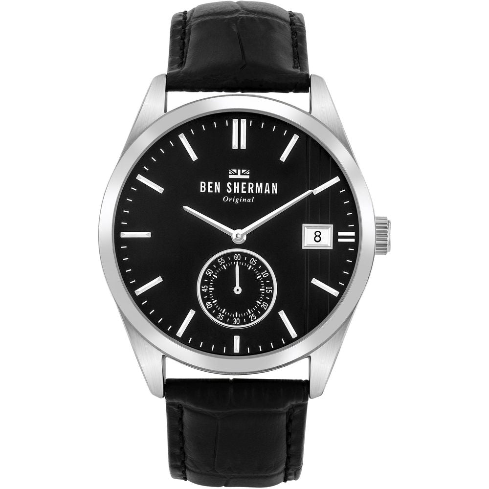 Black Leather Dress Watch - ventzia
