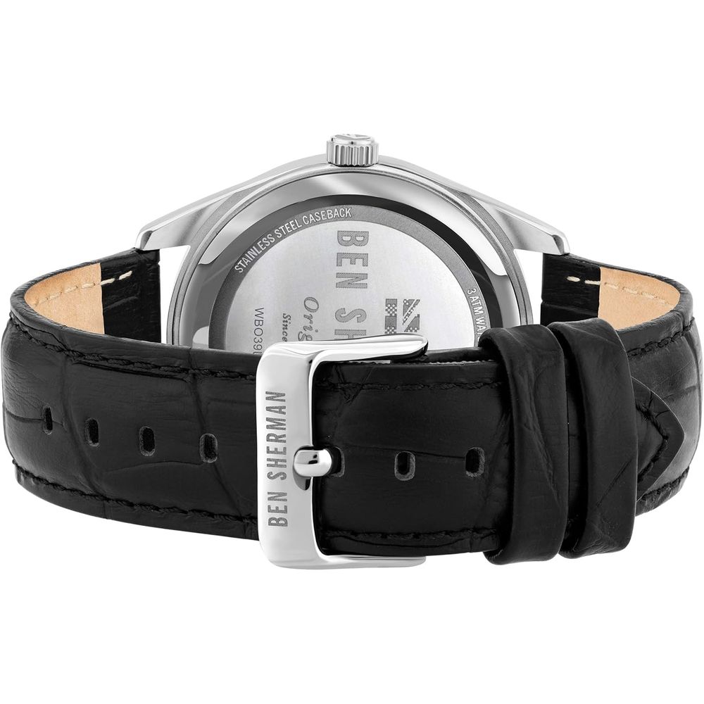 Black Leather Dress Watch - ventzia