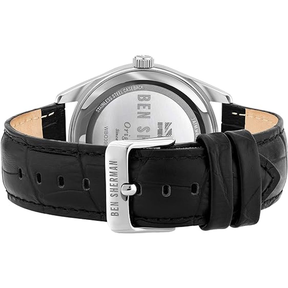 Black Leather Dress Watch - ventzia