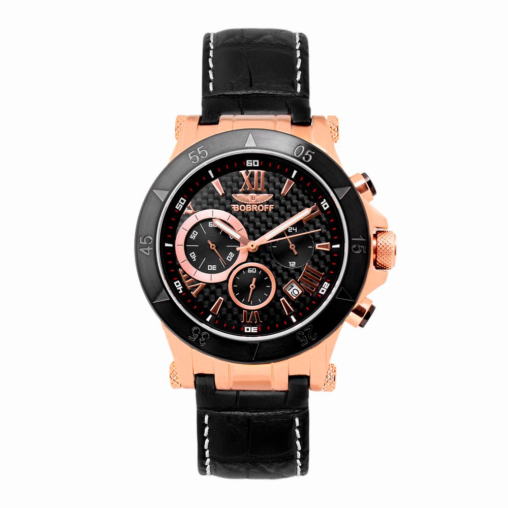 Black Leather Dress Watch - ventzia