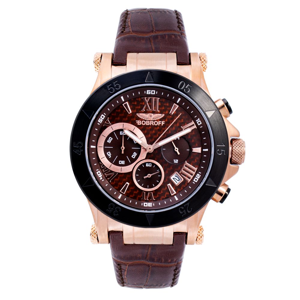 Brown Leather Dress Watch - ventzia